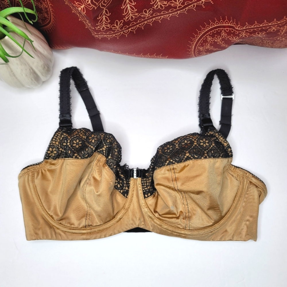 Cake Lingerie Nursing Bra 36E Black and Gold